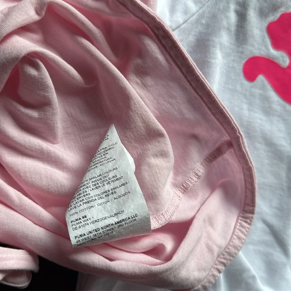 Two (2) Size S (7/8) PUMA GIRLS SHORT SLEEVED cotton tees